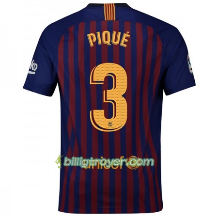Billige Fotballdrakter FC Barcelona Pique 3 Hjemmedraktsett 2018/19 Kortermet